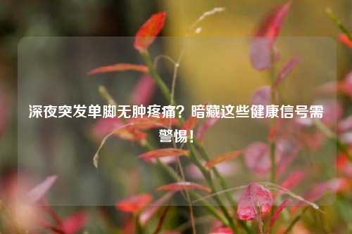 深夜突发单脚无肿疼痛？暗藏这些健康信号需警惕！