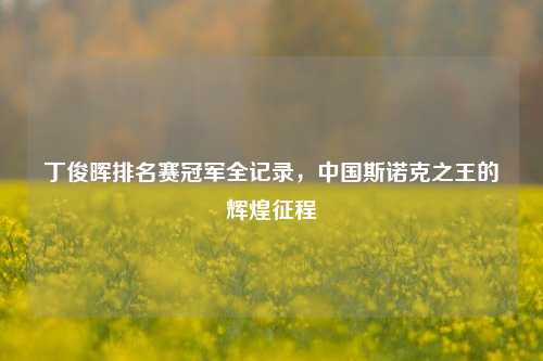 丁俊晖排名赛冠军全记录，中国斯诺克之王的辉煌征程