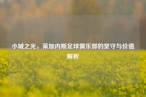 小城之光，莱加内斯足球俱乐部的坚守与价值解析
