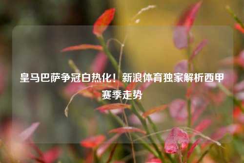 皇马巴萨争冠白热化！新浪体育独家解析西甲赛季走势