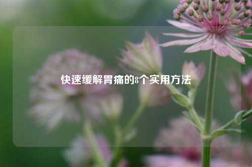 快速缓解胃痛的8个实用     