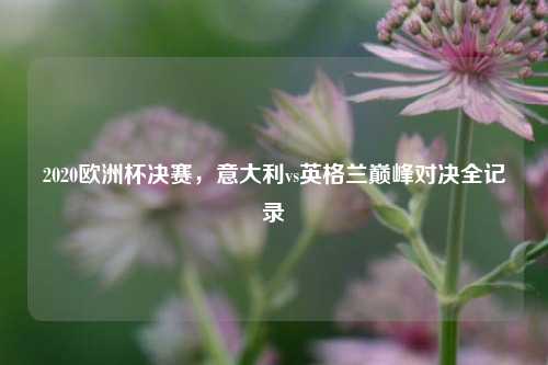 2020欧洲杯决赛，意大利vs英格兰巅峰对决全记录
