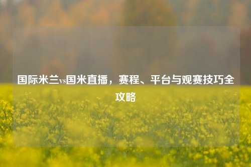 国际米兰vs国米直播，赛程、平台与观赛技巧全攻略
