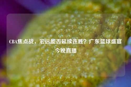 CBA焦点战，宏远能否延续连胜？广东篮球盛宴今晚直播