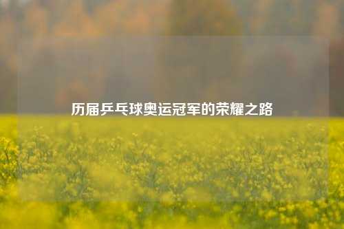 历届乒乓球奥运冠军的荣耀之路