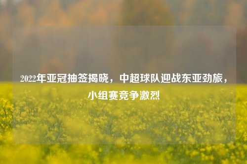 2022年亚冠抽签揭晓，中超球队迎战东亚劲旅，小组赛竞争激烈