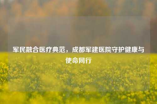 军民融合医疗典范，成都军建医院守护健康与使命同行