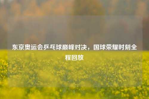 东京奥运会乒乓球巅峰对决，国球荣耀时刻全程回放