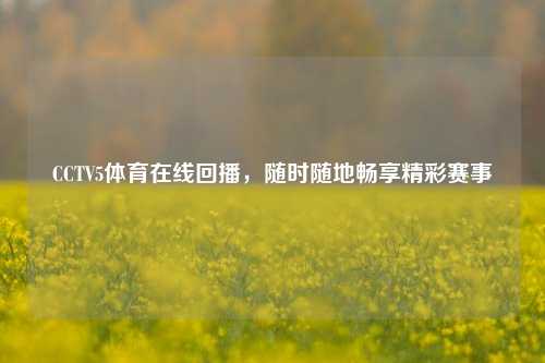 CCTV5体育在线回播，随时随地畅享精彩赛事