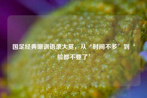 国足经典嘲讽语录大赏，从‘时间不多’到‘脸都不要了’