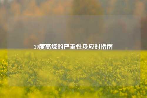 39度高烧的严重性及应对指南