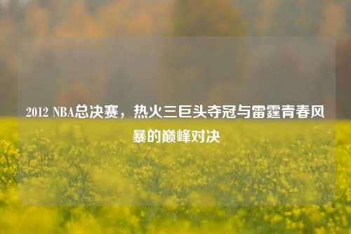 2012 NBA总决赛，热火三巨头夺冠与雷霆青春风暴的巅峰对决