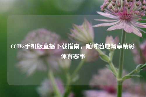 CCTV5手机版直播下载指南，随时随地畅享精彩体育赛事