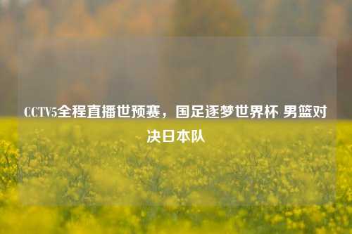 CCTV5全程直播世预赛，国足逐梦世界杯 男篮对决日本队
