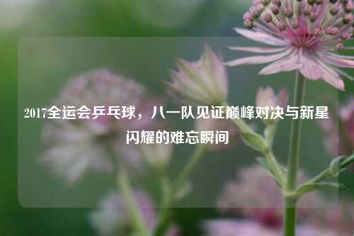 2017全运会乒乓球，八一队见证巅峰对决与新星闪耀的难忘瞬间