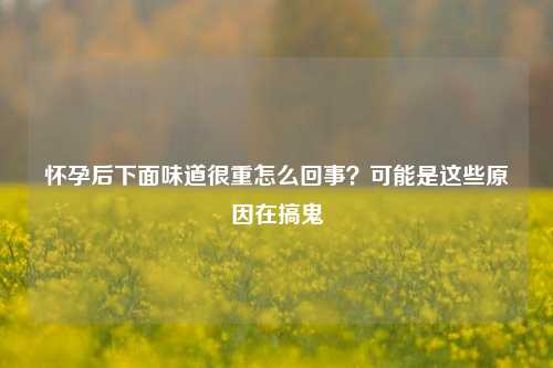 怀孕后下面味道很重怎么回事？可能是这些原因在搞鬼