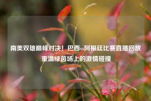 南美双雄巅峰对决！巴西vs阿根廷比赛直播回放 重温绿茵场上的     碰撞