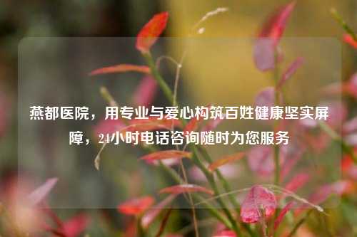 燕都医院，用专业与爱心构筑百姓健康坚实屏障，24小时     咨询随时为您服务