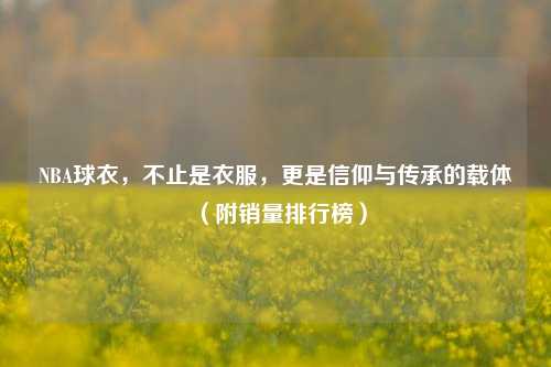 NBA球衣，不止是衣服，更是信仰与传承的载体（附销量排行榜）