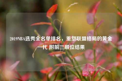 2019NBA选秀全名单排名，重塑联盟格局的黄金一代 附前三顺位结果