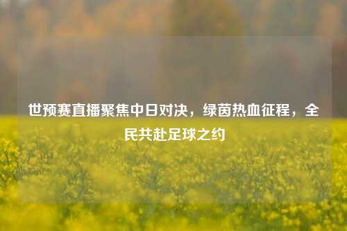 世预赛直播聚焦中日对决，绿茵热血征程，全民共赴足球之约