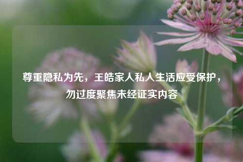 尊重隐私为先,王皓家人私人生活应受保护,勿过度聚焦未经证实内容