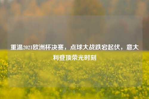 重温2021欧洲杯决赛,点球大战跌宕起伏,意大利登顶荣光时刻