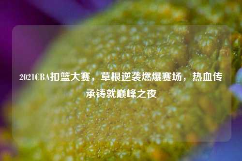 2021CBA扣篮大赛,草根逆袭燃爆赛场,热血传承铸就巅峰之夜