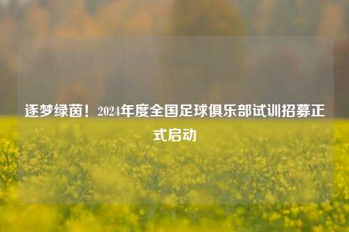 逐梦绿茵!2024年度全国足球俱乐部试训招募正式启动