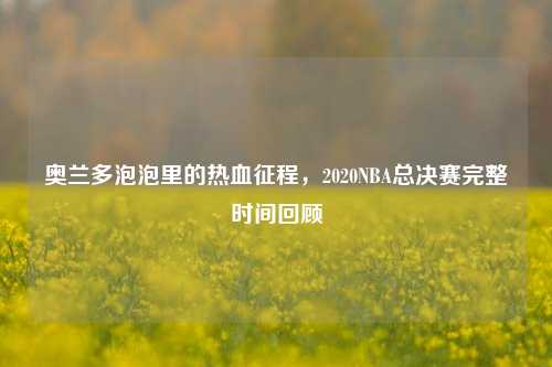 奥兰多泡泡里的热血征程,2020NBA总决赛完整时间回顾