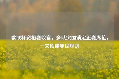 欧联杯资格赛收官,多队突围锁定正赛席位,一文读懂赛程规则