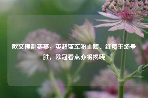 欧文预测赛事,英超蓝军盼止颓、红魔主场争胜,欧冠看点亦将揭晓