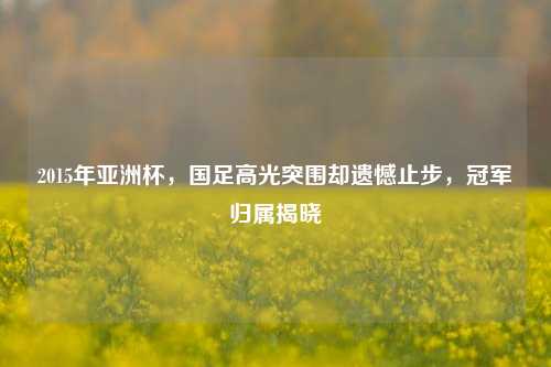 2015年亚洲杯,国足高光突围却遗憾止步,冠军归属揭晓