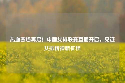 热血赛场再启!中国女排联赛直播开启,见证女排精神新征程