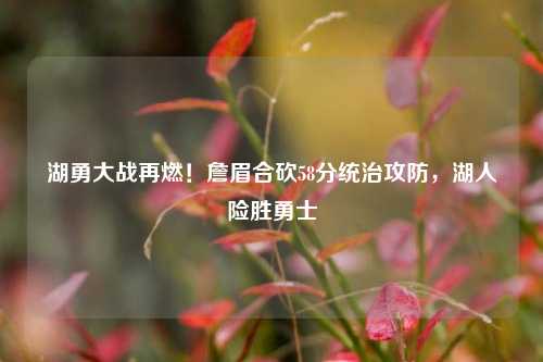 湖勇大战再燃!詹眉合砍58分统治攻防,湖人险胜勇士