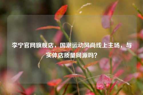 李宁官网旗舰店,国潮运动风尚线上主场,与实体店质量同源吗?