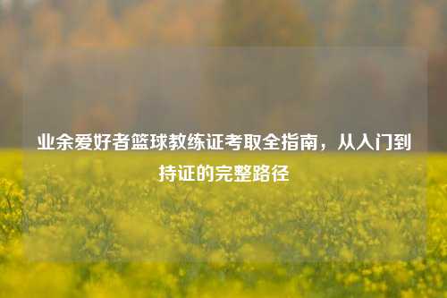 业余爱好者篮球教练证考取全指南,从入门到持证的完整路径