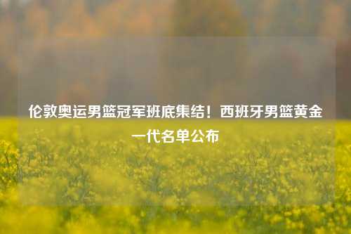 伦敦奥运男篮冠军班底集结!西班牙男篮黄金一代名单公布