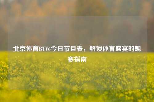 北京体育 V6今日节目表,解锁体育盛宴的观赛指南