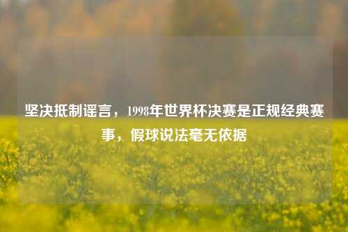 坚决 谣言,1998年世界杯决赛是正规经典赛事,假球说法毫无依据