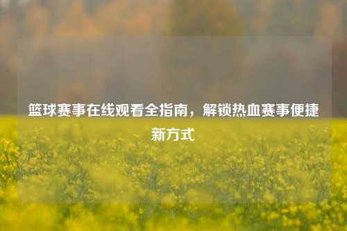 篮球赛事在线观看全指南，解锁热血赛事便捷新方式