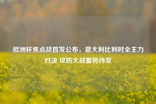欧洲杯焦点战首发公布,意大利比利时全主力对决 攻防大战蓄势待发