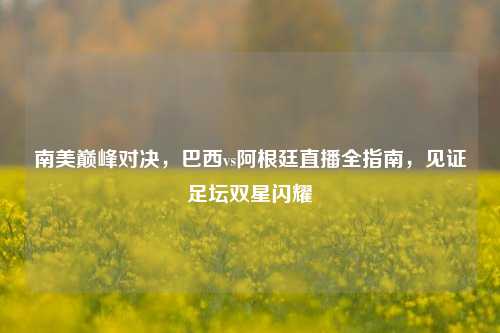 南美巅峰对决，巴西vs阿根廷直播全指南，见证足坛双星闪耀