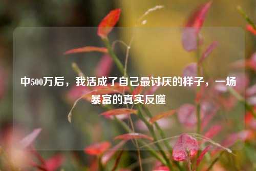 中500万后，我活成了自己最讨厌的样子，一场暴富的真实反噬