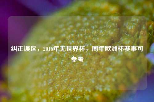 纠正误区，2016年无世界杯，同年欧洲杯赛事可参考