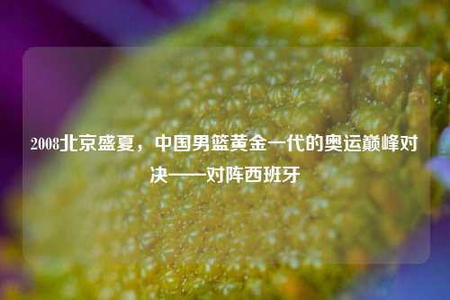 2008北京盛夏，中国男篮黄金一代的奥运巅峰对决——对阵西班牙