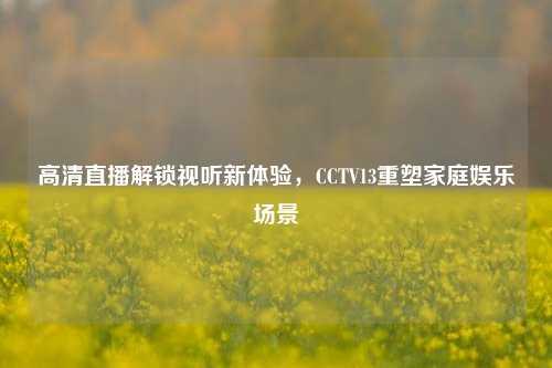 高清直播解锁视听新体验，CCTV13重塑家庭娱乐场景