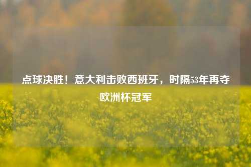点球决胜！意大利击败西班牙，时隔53年再夺欧洲杯冠军