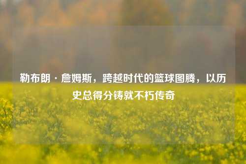 勒布朗·詹姆斯，跨越时代的篮球图腾，以历史总得分铸就不朽传奇