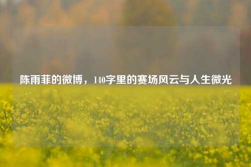 陈雨菲的微博，140字里的赛场风云与人生微光